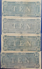 1864  10 Confederate States Notes  horse Pulling Cannon   Sold Seperatley 