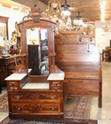 American Antique Eastlake Victorian Mahogany Bedroom Set Full Size Bed   Dresser