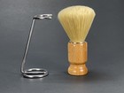 Wooden Shaving Brush Turkish Shave Handler Handmade Wood Barbers W Stand