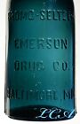 Unusual Colored Teal Blue Large Bromo Seltzer Antique Head Ache Cure Bottle Bim