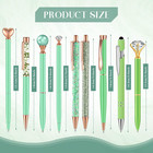 9 Pcs Ballpoint Pens Set Metal Crystal Diamond Glitter Pens For Journaling Black