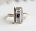 Antique Old European Style Lab Created Diamond Circa Engagement 14k Gold Fn Ring
