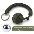 Paracord Monkey Fist Keychain With Steel Ball     Outdoor Survival   Safety Tool