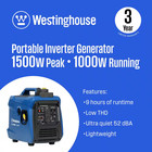 1 500-watt Gas Powered Portable Inverter Generator With Recoil Start And Quiet T