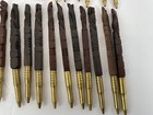 Hand Carved Bird Theme Wood Bullet Casing Calligraphy Pen Holders Unique Lot 33