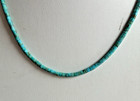 Santo Domingo 3mm Turquoise Heishi  Sterling Necklace 18 5  Perfect4pendants