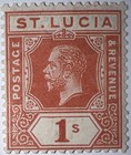 Travelstamps  1912 St  Lucia Stamps Sc  71  1     Mint Original Gum Never Hinged