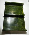1930 s Rare Bakelite Green Yellow Marble Playing Card Holder Double Deck Tray