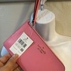 Kate Spade New York Pink Zip Wristlet Wallet W  Strap  Logo  Card Slots