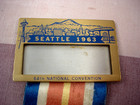 Vintage 1963 Vfw Seattle 64th National Convention Ribbon Badge Medal