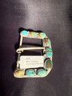 Genuine Sterling Silver Pilot Mountain Turquoise Western Belt Buckle Fits 1 5 In