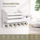Key And Holder For Wall  Organizer Wall Mount With 6 Hooks And Storage Drawer   