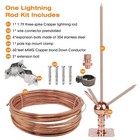 Copper Brass Lightning Rod Kit System With 60 Feet 6 Awg Down Conductor - Comple