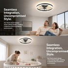 20 Inch Flush Mount Modern Black Led Ceiling Fan Remote App Control With Light