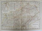 Ky Tn 1898 Full States Kentucky   Tennessee Cram Railroad Map  Jellico Bird Eye