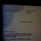 Geoffrey Giles  Handsigned Letter Head Aust Government  1969  A4 