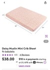 Brand New In Box Babyletto Muslin Mini Crib Sheet Daisy 100  Organic Cotton