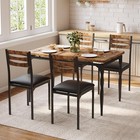 Industrial Style Dining Table And Chairs Set For 4 5 Piece Dining Table Set Grey