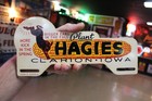 Rare 1950 s Hagies Hybrids Seed Corn Plate Topper Painted Metal Sign Iowa Donkey