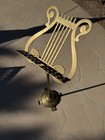 Vintage Brass Music Stand Lyre Ornate Telescopic Floor Sheet Music Holder Gold