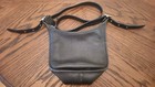 Vintage Coach Black Small Zip Shoulder Bag Adjustable Strap Silver Hardware