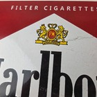 Vintage Marlboro Cigarette Sign - Porcelain Tobacco Gas Pump Store Sign