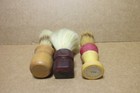 3 Different Vintage Wood   Bakelite Handeled Shaving Brushes