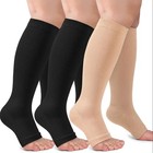 20-30 Mmhg Medical Compression Socks For Women Men Knee High Open Toe Stockings