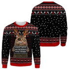 Bad Cat Christmas Ugly Sweater Funny Xmas Tree Destroyer Sweatshirt Unisex S   5xl