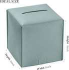 Square Tissue Box Cover  Pu Leather Tissue Box Holder With Bottom Belt Modern St