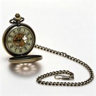 Mens Luxury Vintage Mechanical Black Steampunk Skeleton Pocket Watch With Chain