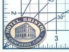 Vintage Hotel Bristol Cienfuegos Sticker Die Cut Travel Luggage Label Decal