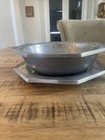 Vintage Wilton Columbia Pewter Plate   Bowl Set Colonial Pewter Style 9 5 