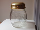 Vintage 1990 s Kraft 100  Grated Parmesan Cheese Shaker Glass Gold Metal Lid 