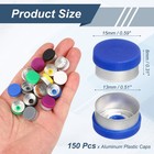 150 Pcs 13mm Aluminum Plastic Vial Top Caps  Blue