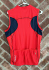 Zoot Sports Cycling Jersey Ironman Triathlon Tri Top Mens Large Red Blue Biking