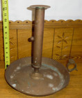 Antique   Old Large Brass Push Up Finger Candle Holder Candlestick -12 3 4  Tall