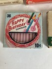 5 Vintage Children s Birthday Cake Candles With Boxes Tally-ho  Fairy  Cypress