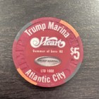 Trump Marina Atlantic City  5 Casino Chip Heart Concert Ltd 1000
