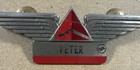 Delta Airlines Flight Attendant Stewardess Steward Wings Pin Name Badge - Peter