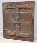 Antique Wooden Large Wall D  cor Windiow Panel With Frame Original Old
