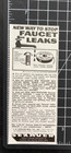 Sexauer Easy Tite Stops Faucet Leaks White Plains Ny Vintage Print Ad 1963