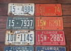 Rare Vintage Lot Of 9 Florida License Plates Original 1957 1958 1962 1965 1966