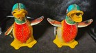 Vintage 1950s Haji Japan Tin Litho Wind Up Waddling Quacking Ducks Pair Lot Of 2