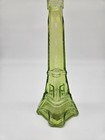 Vintage Green Glass Eiffel Tower Decanter  Bottle   9 1 4  Tall
