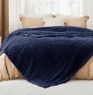 Bedsure Blue Fleece King Blanket For Couch Or Bed 108x90 Inches Chunky Corduroy