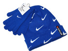 New Nike  just Do It  Boys Beanie   Gloves 2-piece Set Nwt Royal Blue White Logo
