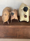 80  Donated 3 Primitive Folk Art Handmade Stuffed Pig  Lamb    Sheep  Barnyard
