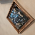 Framed Abstract Mixed Media Art Wild Turkey Longbranch Glass Wood