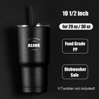 Alink 12-pack Reusable Black Straws  10 5  Long Hard 13 Piece Set 